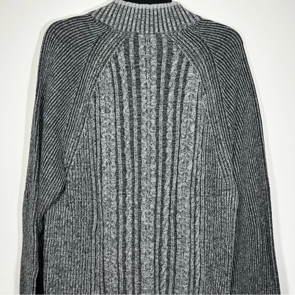 Tommy Bahama 100% Pima Cotton Sweater Size XL Thick Cable Knit 1/4 Button Gray - Picture 6 of 9